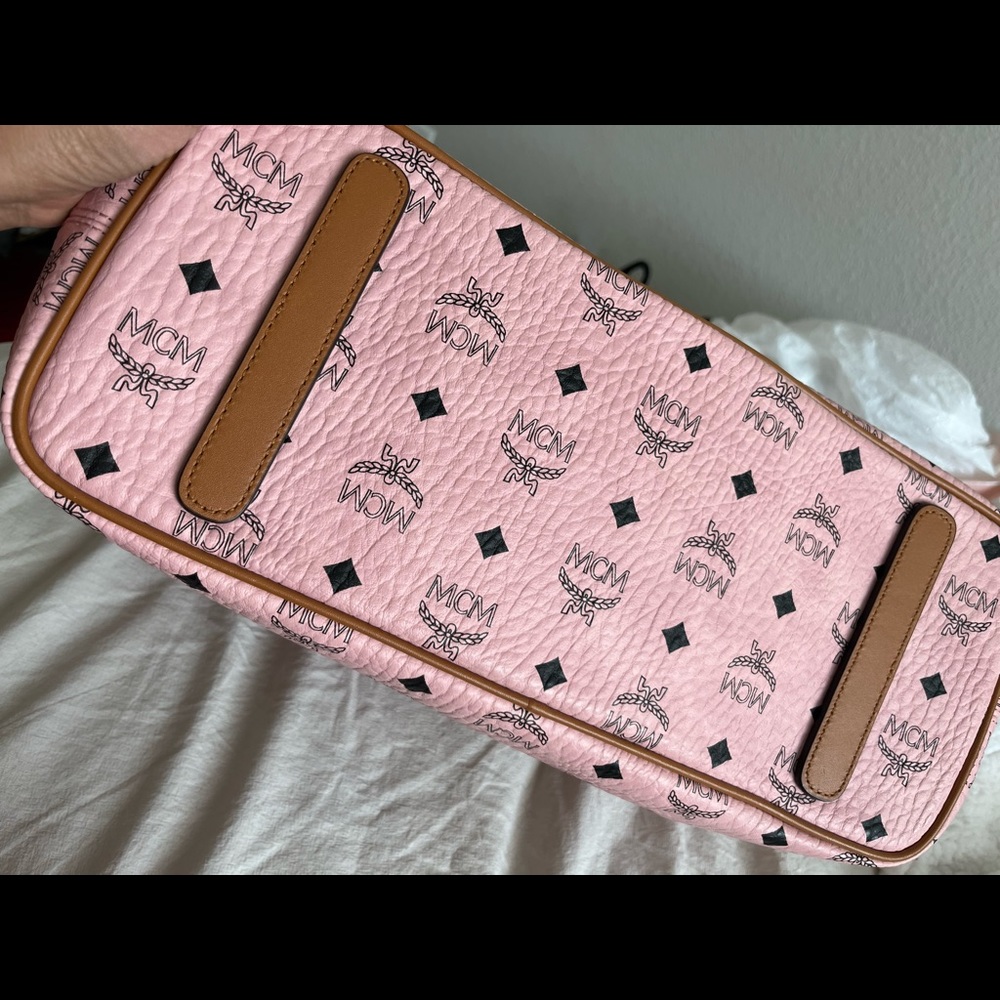 MCM ANYA MEDIUM VISETOS ZIP TOP SHOPPER - Soft pink - Picture 7 of 15